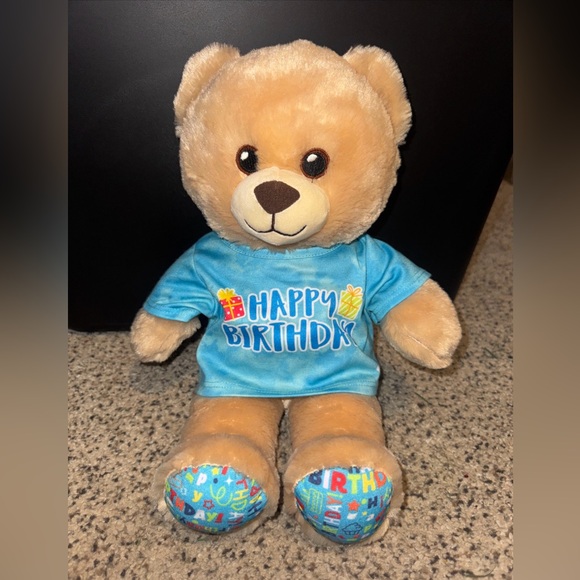 Build-A-Bear Other - Musical Build A Bear. Teddy Bear with Blue Shirt Plays Happy Birthday Song